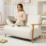 HOMCOM Small Sherpa Fabric 2 Seater Sofa Settee - Cream White - Image 6