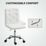 HOMCOM Grey Ergonomic Office Chair with Footrest – 180kg Heavy Duty Reclining Desk Chair