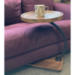Dark Wood Effect Side Table with Castors – Modern Wheeled Bed & Sofa Table - Image 3