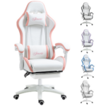 Vinsetto Gaming Chair Pink Reclining Racing Chair Footrest PU Leather 120kg