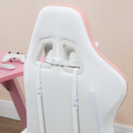 Vinsetto Gaming Chair Pink Reclining Racing Chair Footrest PU Leather 120kg - Image 5