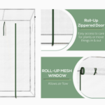 Outsunny Walk-In Garden Greenhouse 200x76x168cm - Image 4